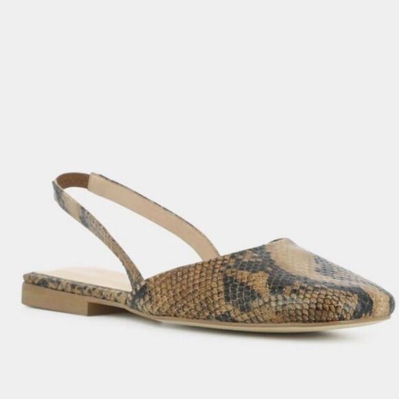 Jonak Paris Snakeskin Leather Slingback Ballet Flats 7.5 - Picture 1 of 16